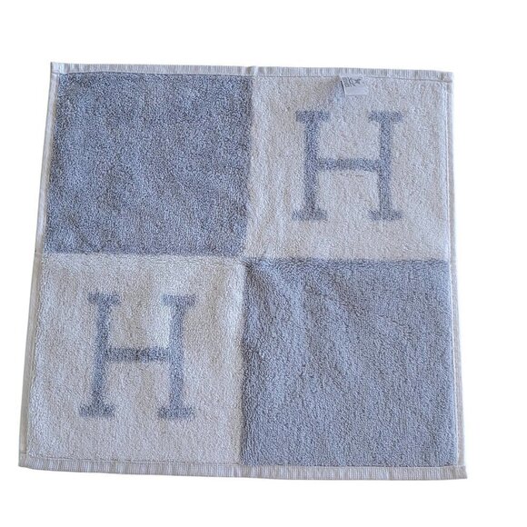 Hermes Blue Avalon Cotton Face Towel Cloth - Picture 9 of 10